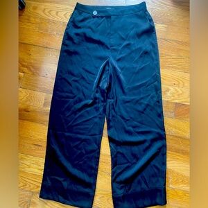 Black satin wide leg trousers - Worn once - Size L